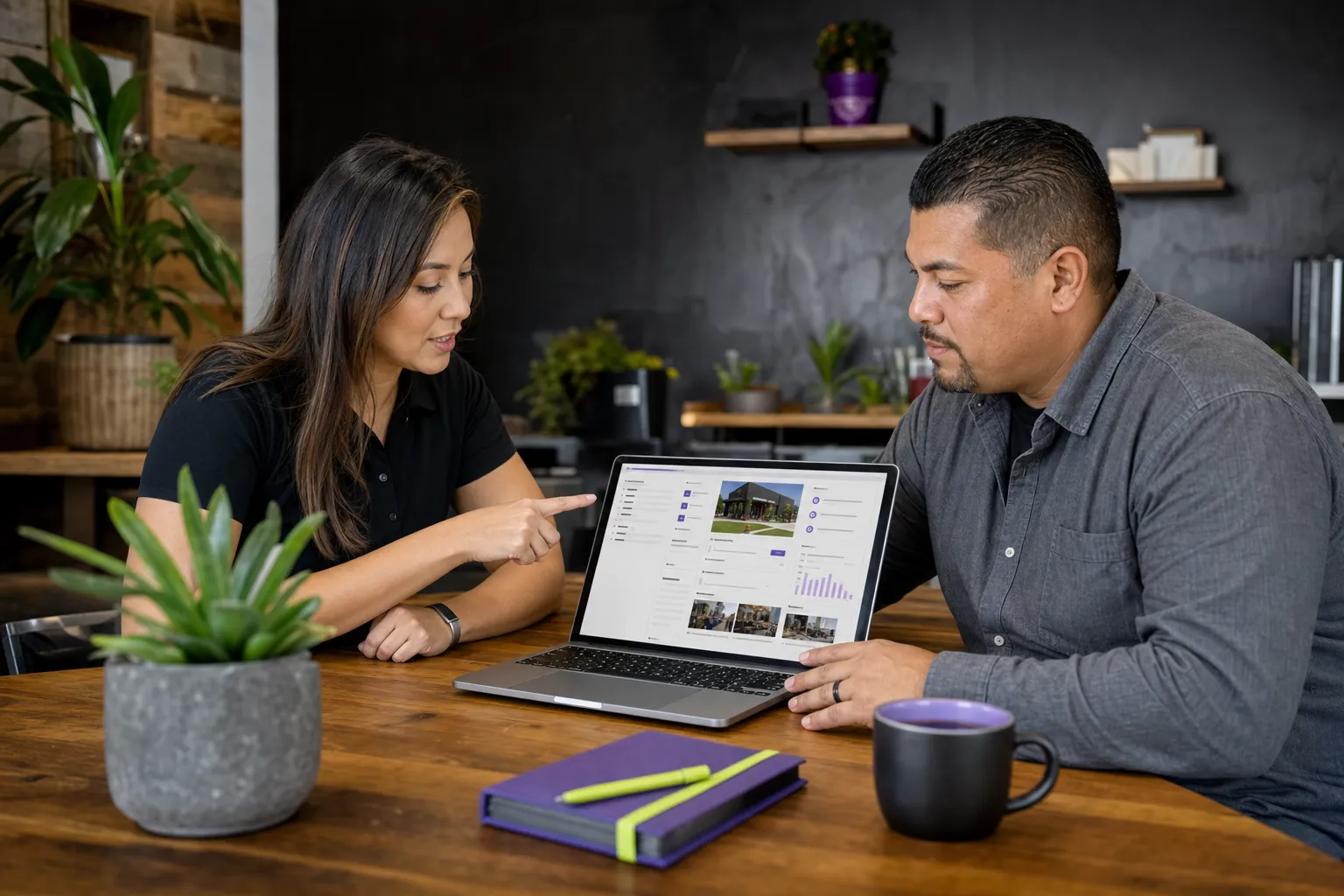 Business owner optimizing a local business profile with accurate service information for a Canadian business