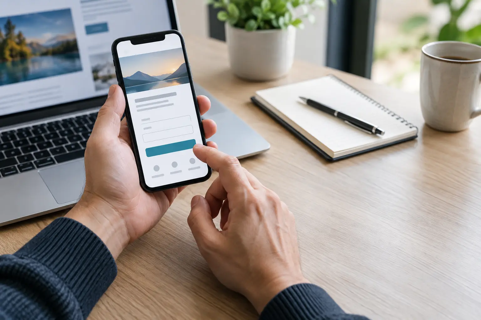 Mobile phone showing a landing page lead form for a Canadian business