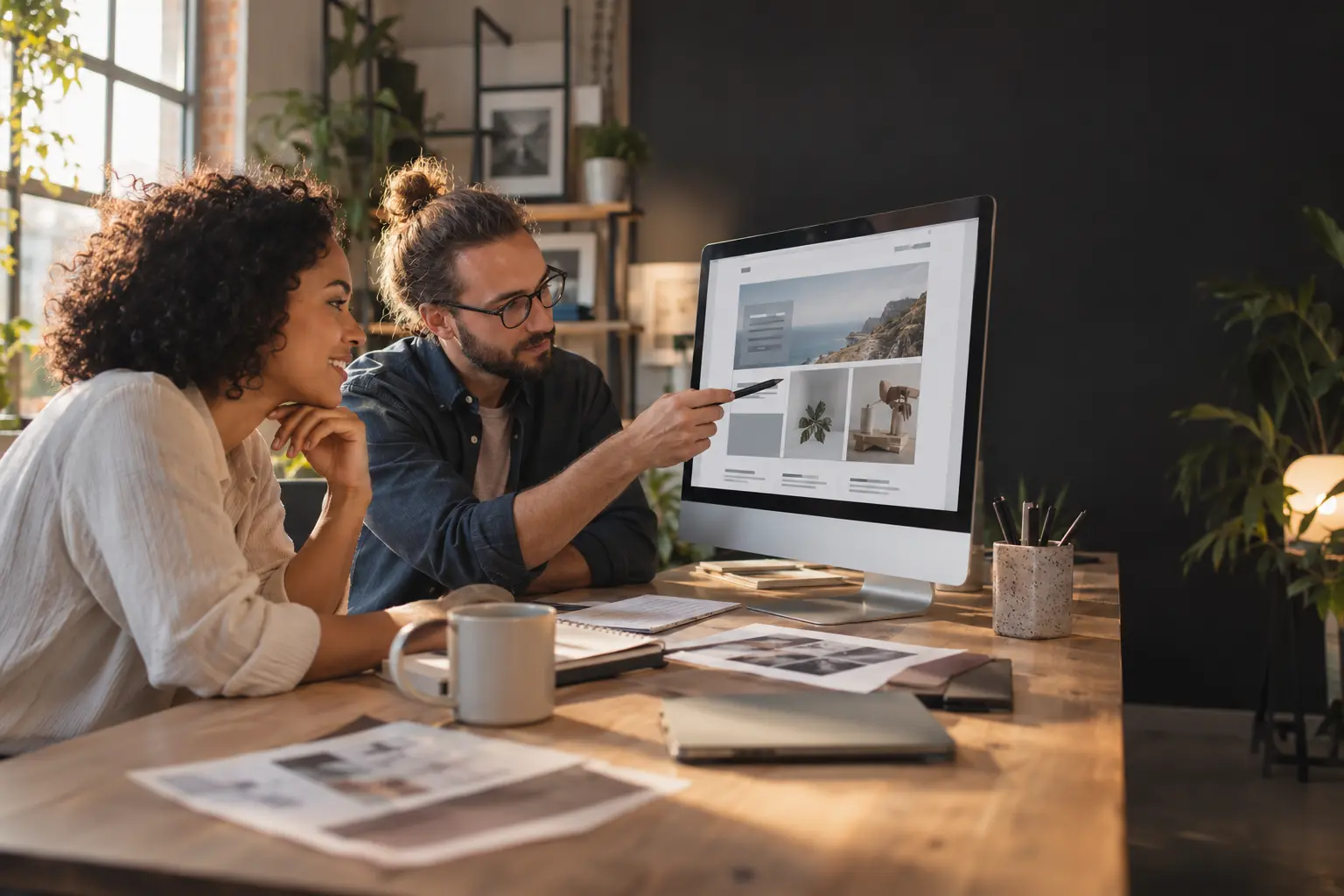 Web design services planning session with a Canadian business owner