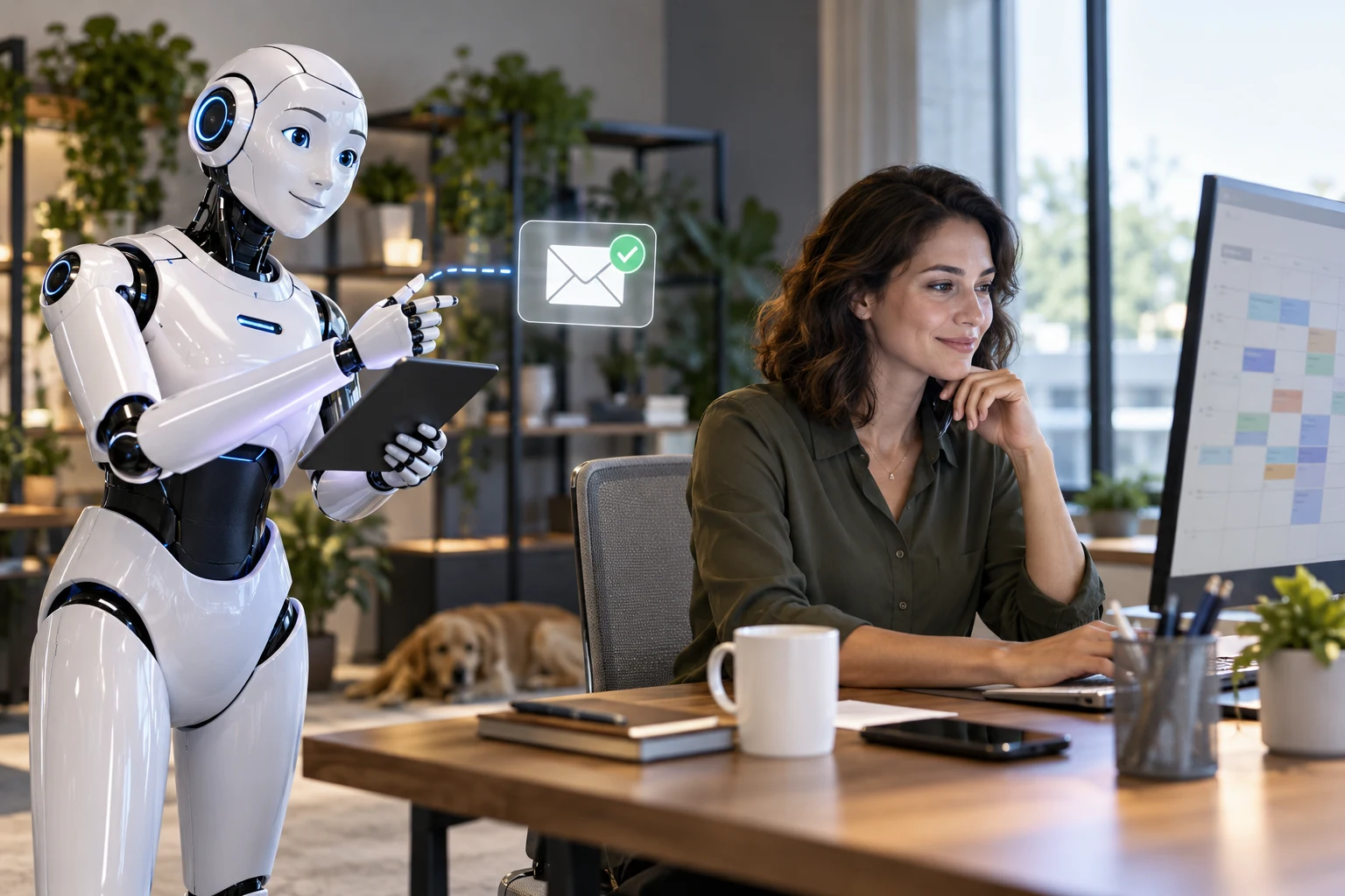 AI appointment booking assistant preparing a confirmation for human review