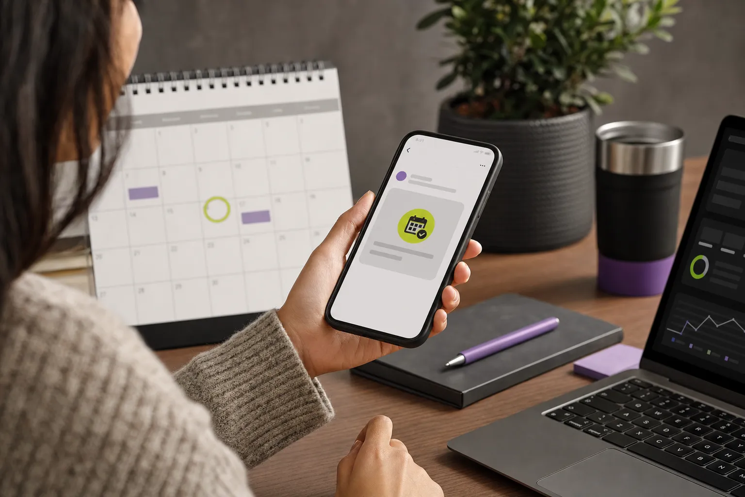 Customer receiving automated appointment reminders by text and email