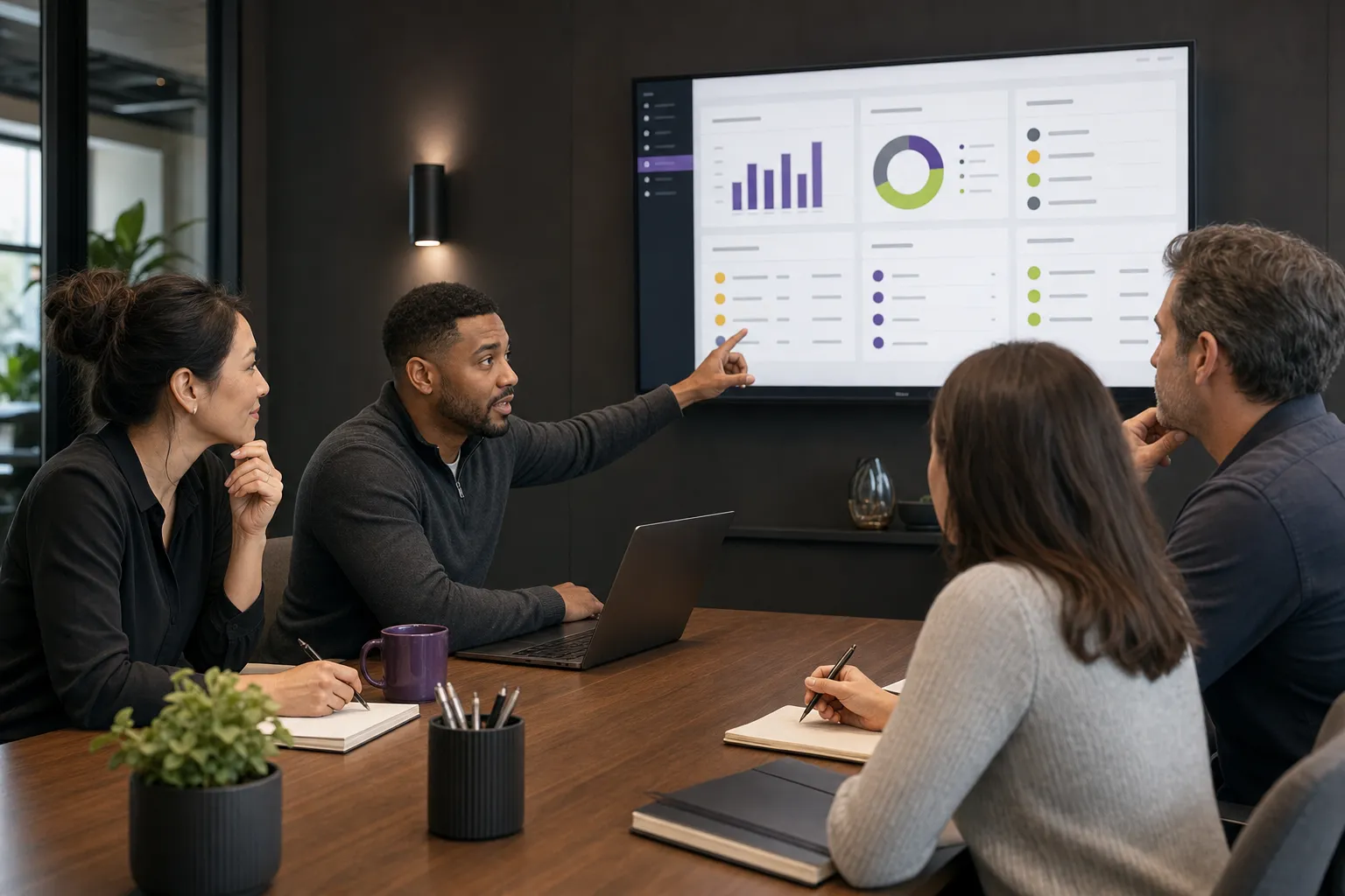 Business team reviewing CRM automation rules and pipeline activity