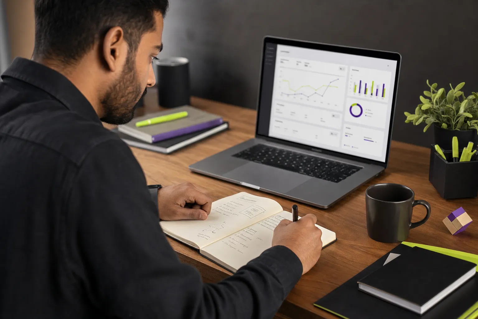 Paid search specialist reviewing keywords, bids, and tracked conversions