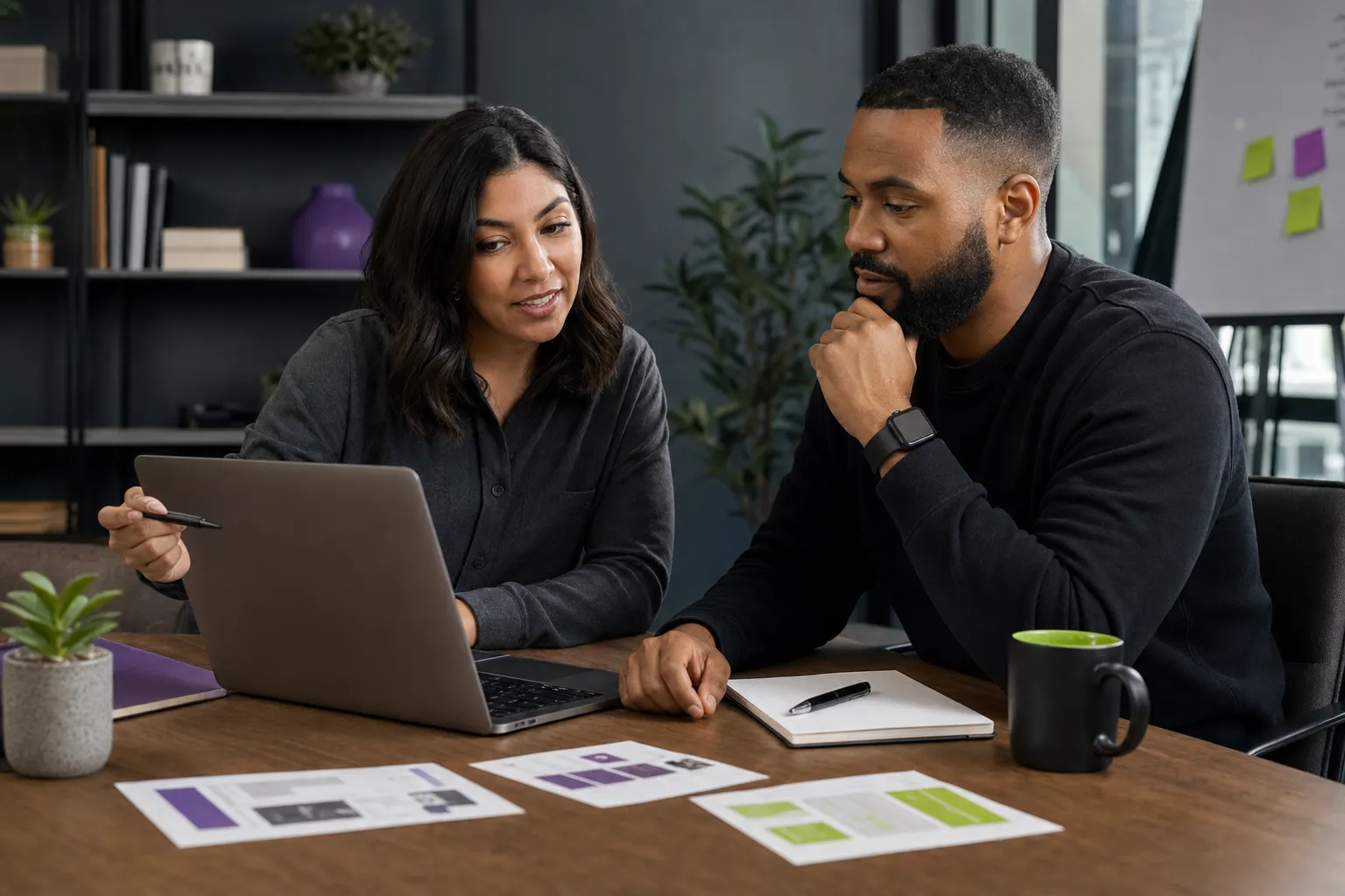 Business owner reviewing social advertising leads and creative performance