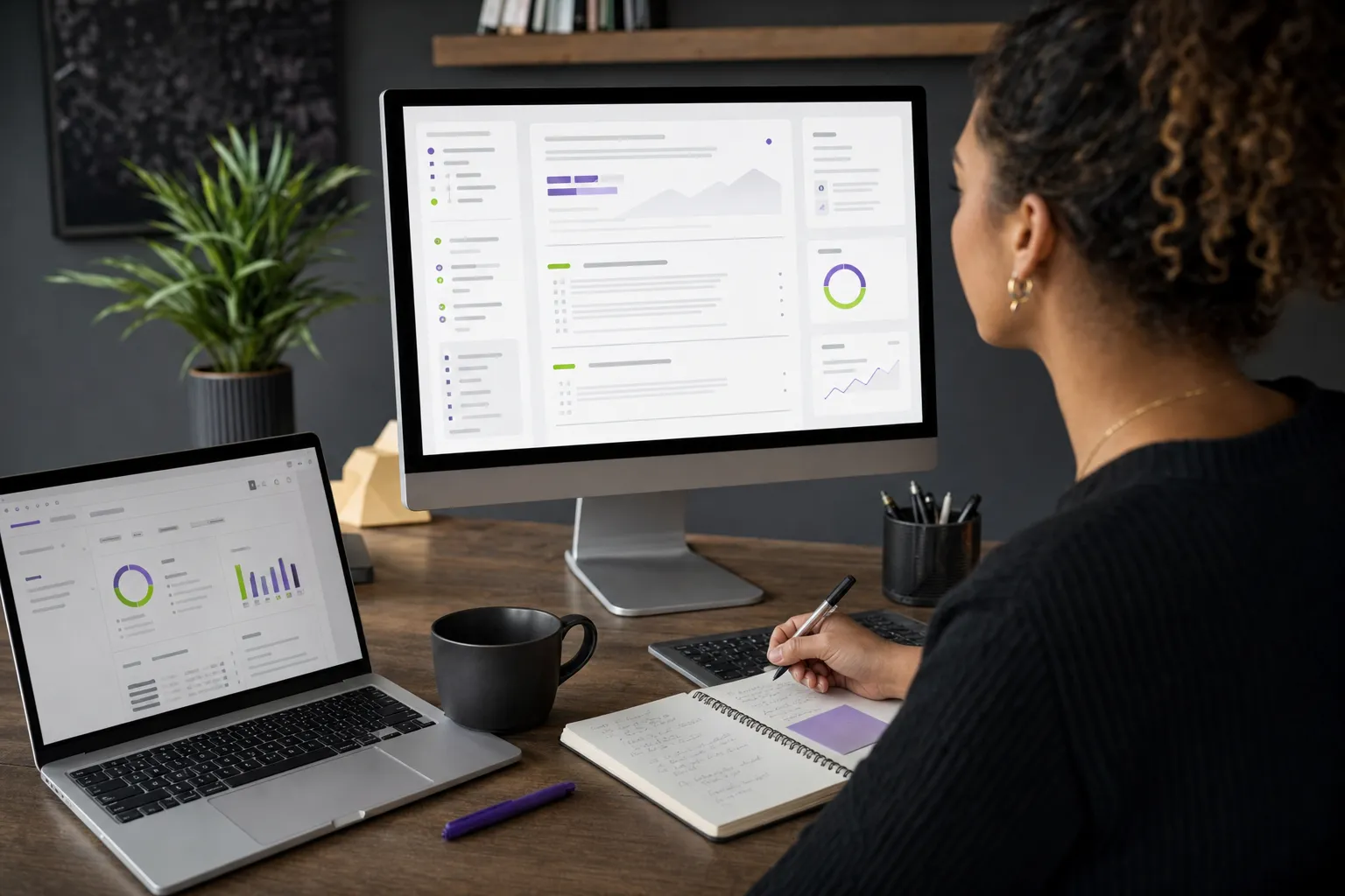SEO editor reviewing headings, supporting keywords, and internal links