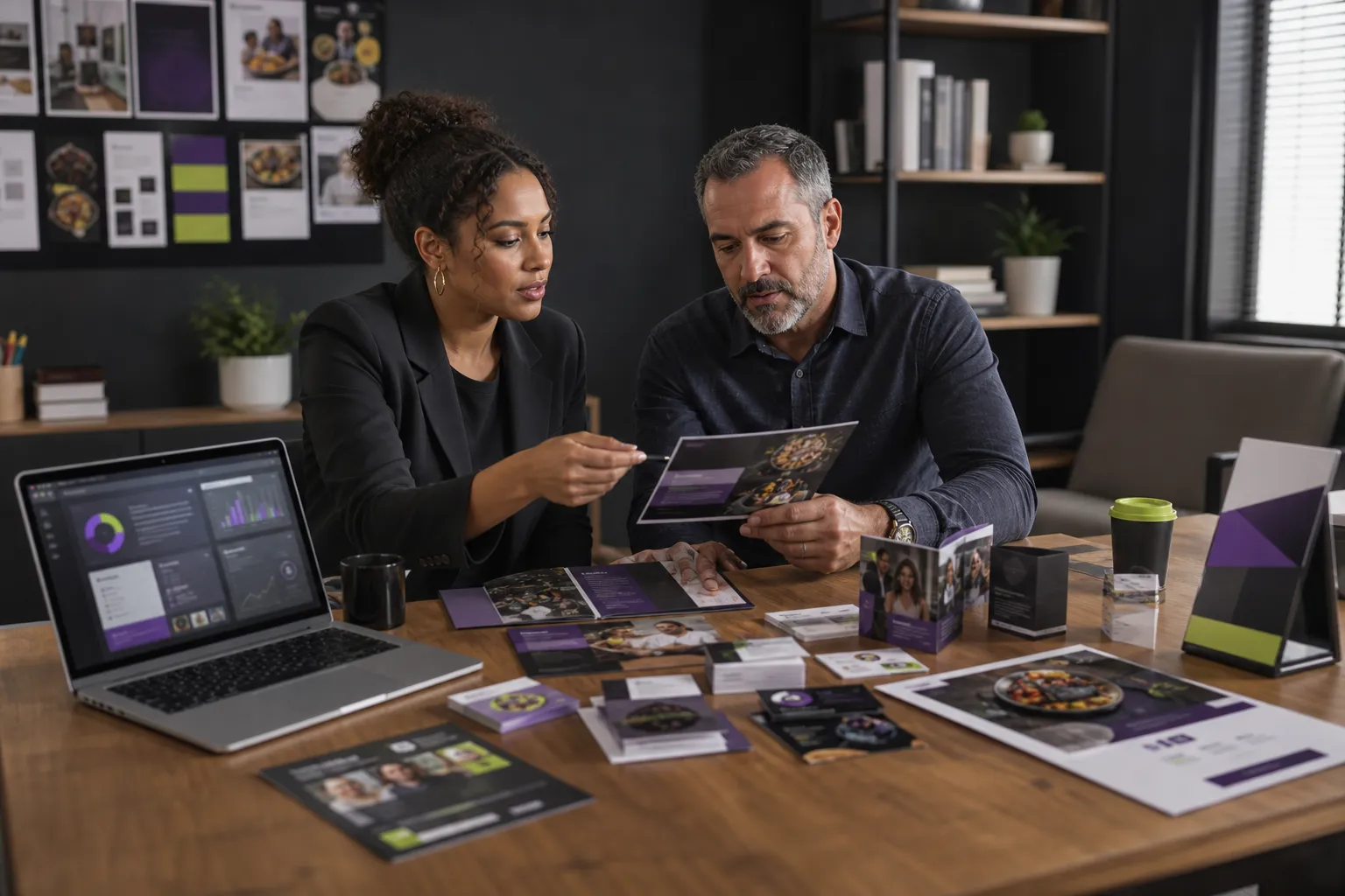 Promotional materials design planning for print and digital campaigns