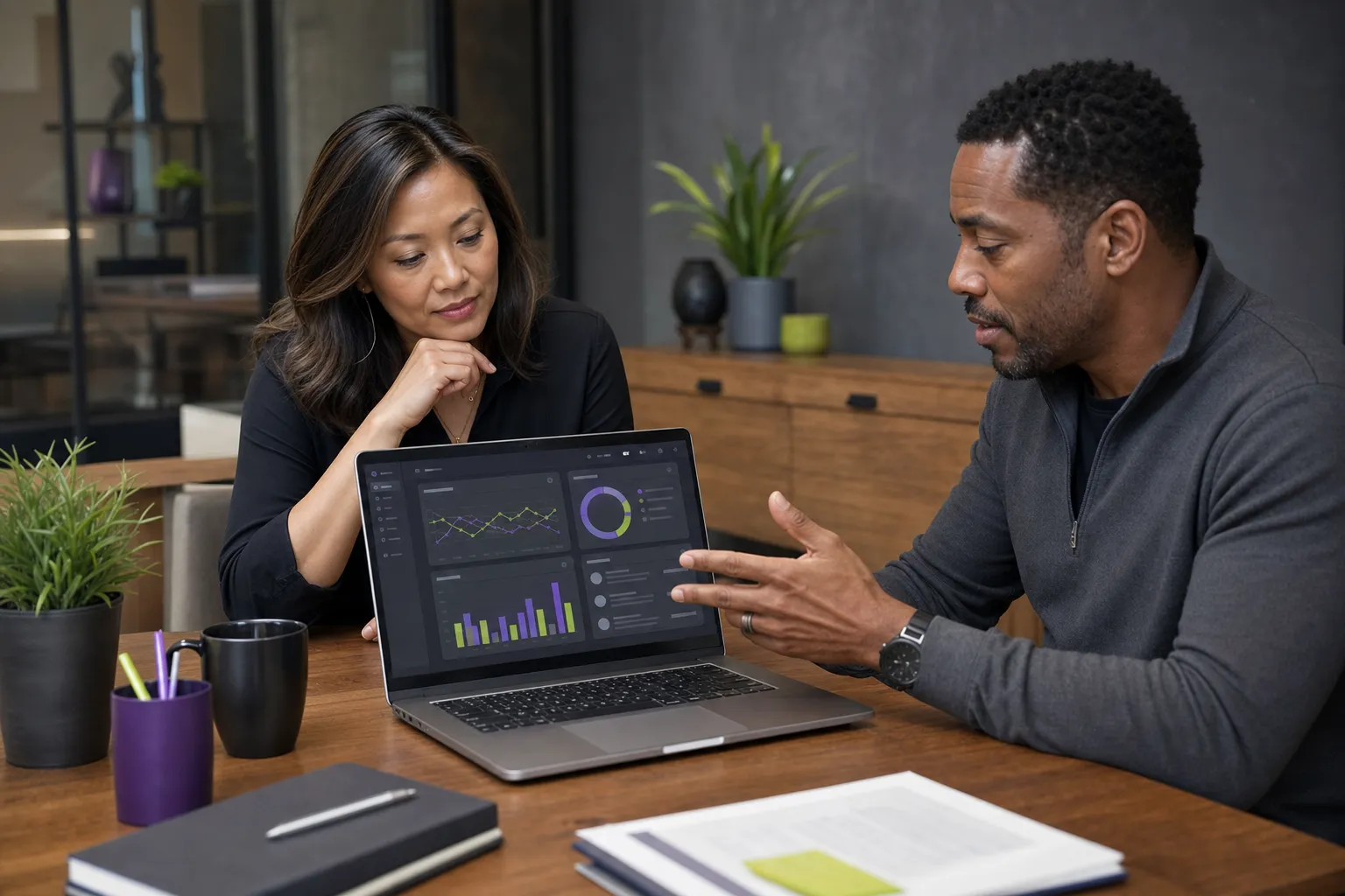 Business owner reviewing review request activity and customer feedback